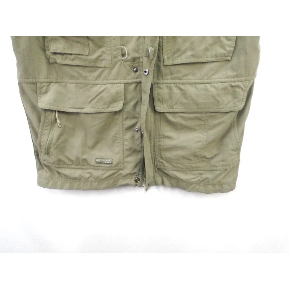 Columbia GRT Men's M Fishing Vest Cargo Utility Nylon Gorpcore Y2K Olive Green